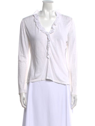 La Vie Rebecca Taylor Linen V-Neck Top
