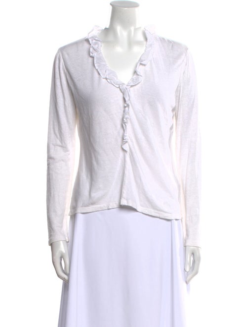La Vie Rebecca Taylor Linen V-Neck Top