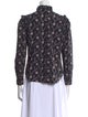 La Vie Rebecca Taylor Floral Print Mock Neck Blouse