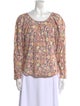 La Vie Rebecca Taylor Floral Print Scoop Neck Blouse