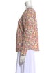 La Vie Rebecca Taylor Floral Print Scoop Neck Blouse