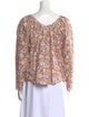 La Vie Rebecca Taylor Floral Print Scoop Neck Blouse