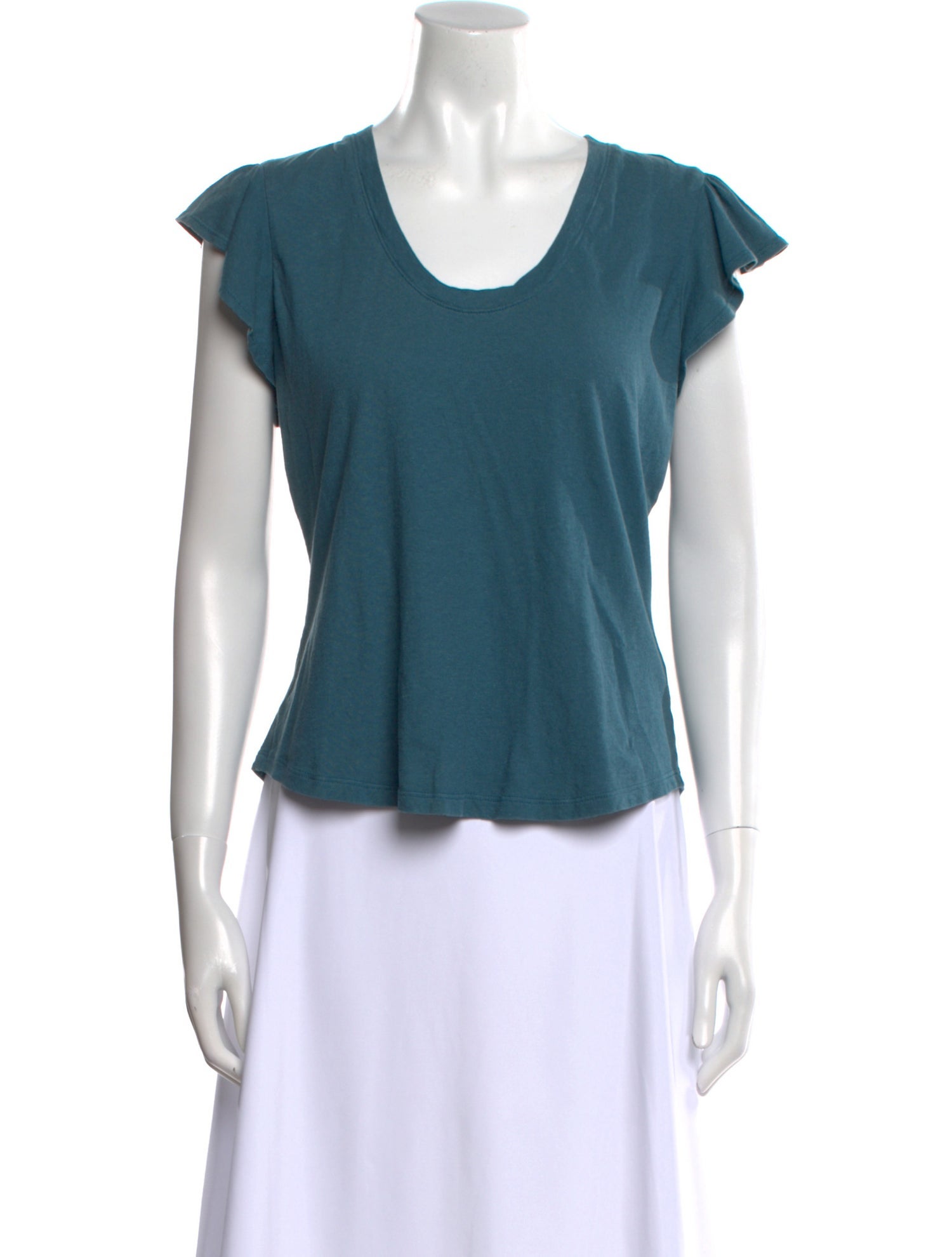 La Vie Rebecca Taylor Linen Scoop Neck T-Shirt