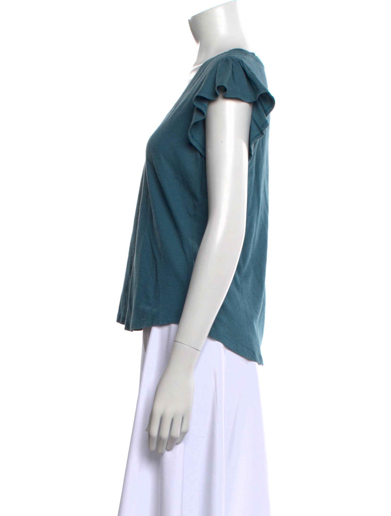 La Vie Rebecca Taylor Linen Scoop Neck T-Shirt