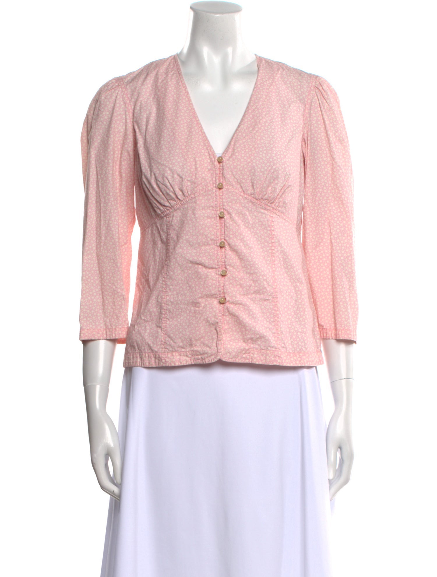 La Vie Rebecca Taylor V-Neck Three-Quarter Sleeve Crop Top