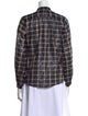 La Vie Rebecca Taylor Plaid Print Mock Neck Button-Up Top