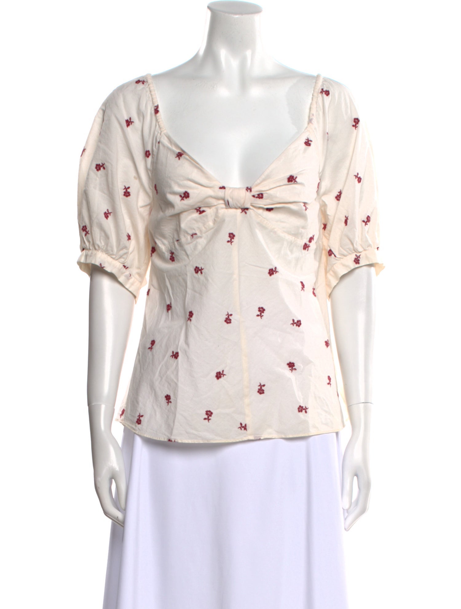 La Vie Rebecca Taylor Printed V-Neck Blouse