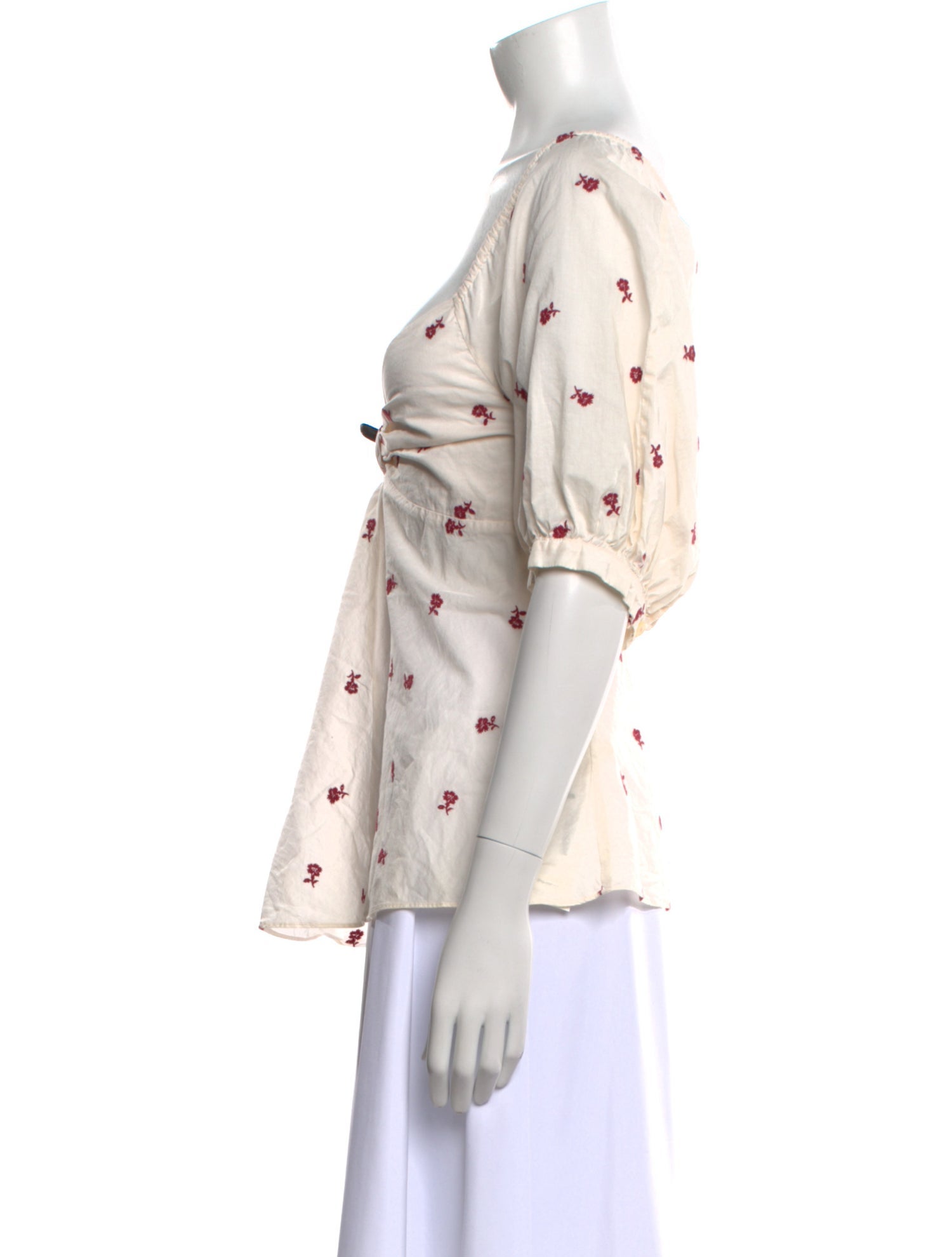 La Vie Rebecca Taylor Printed V-Neck Blouse