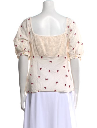 La Vie Rebecca Taylor Printed V-Neck Blouse