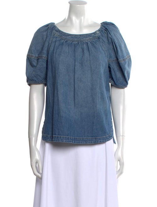 La Vie Rebecca Taylor Bateau Neckline Short Sleeve Blouse