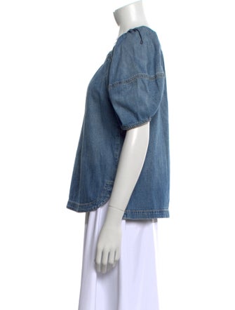 La Vie Rebecca Taylor Bateau Neckline Short Sleeve Blouse