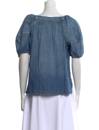 La Vie Rebecca Taylor Bateau Neckline Short Sleeve Blouse