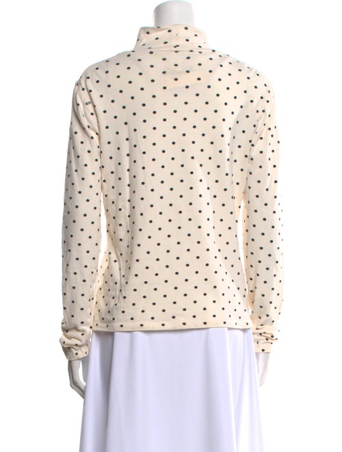 La Vie Rebecca Taylor Polka Dot Print Mock Neck Button-Up Top