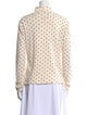 La Vie Rebecca Taylor Polka Dot Print Mock Neck Button-Up Top