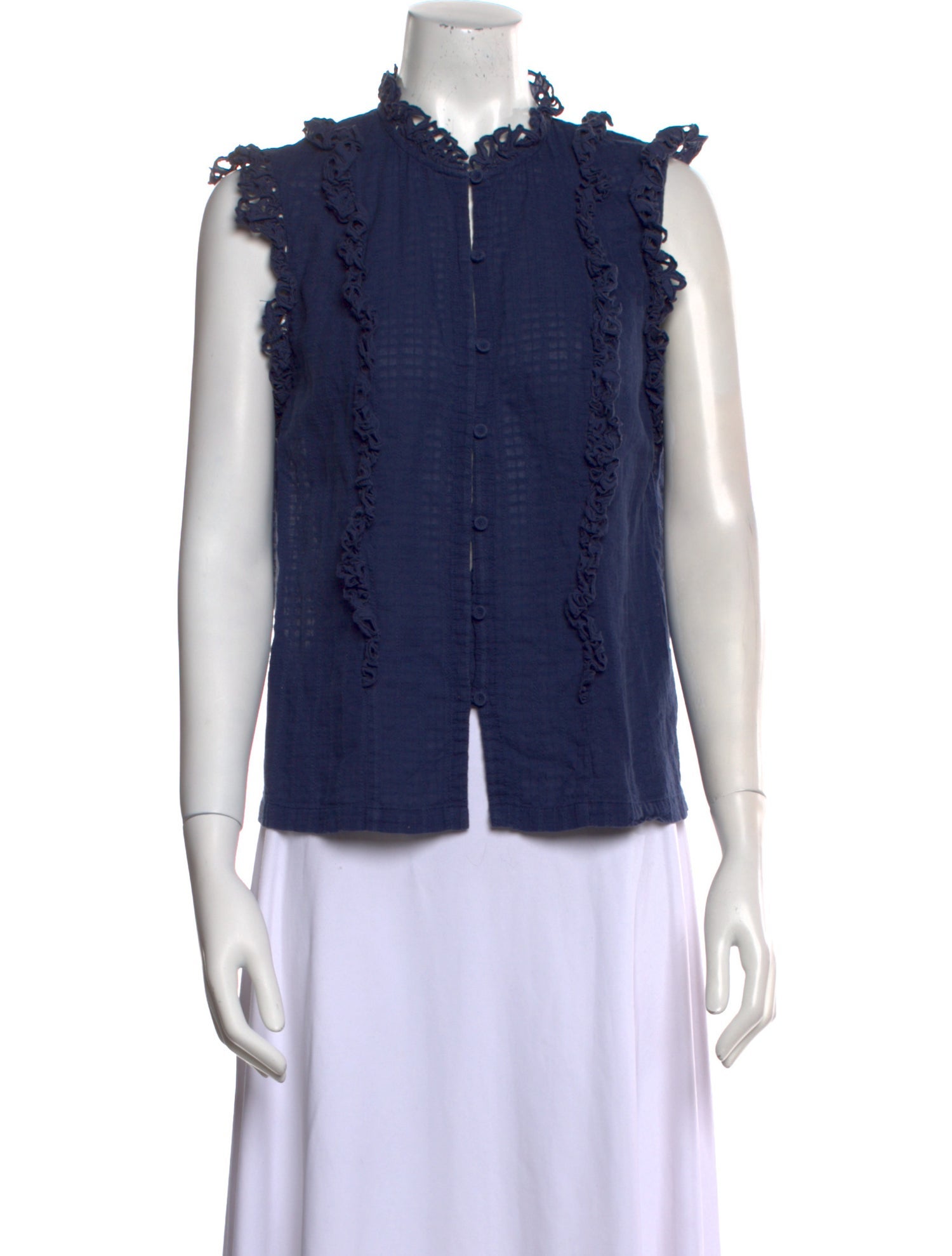 La Vie Rebecca Taylor Mock Neck Sleeveless Blouse