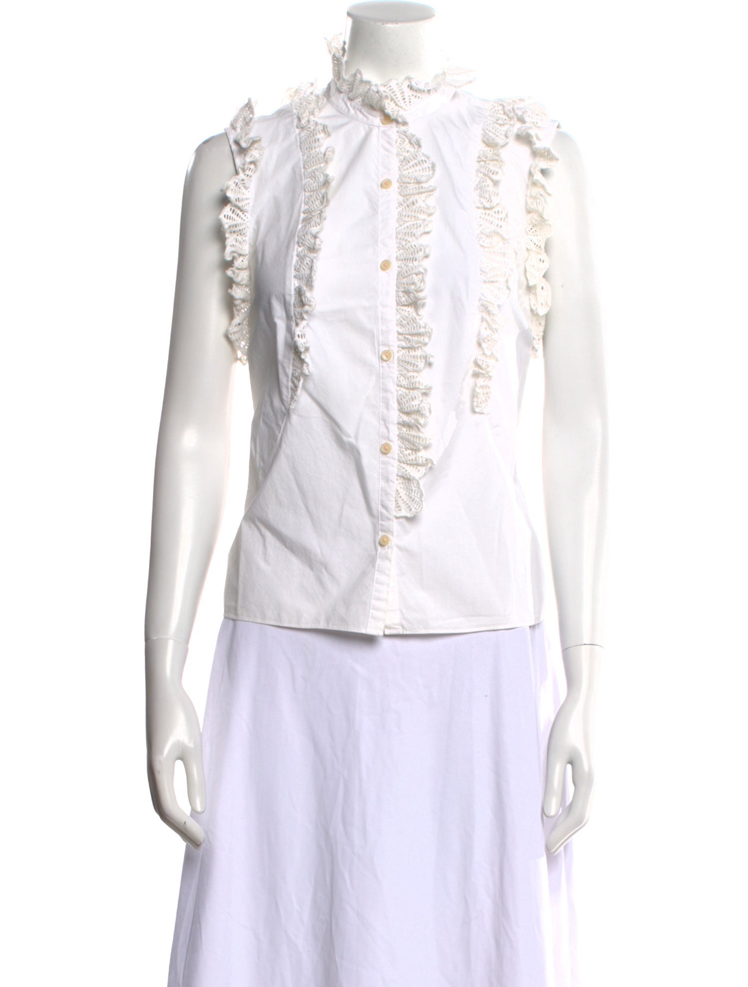 La Vie Rebecca Taylor Mock Neck Sleeveless Blouse w/ Tags