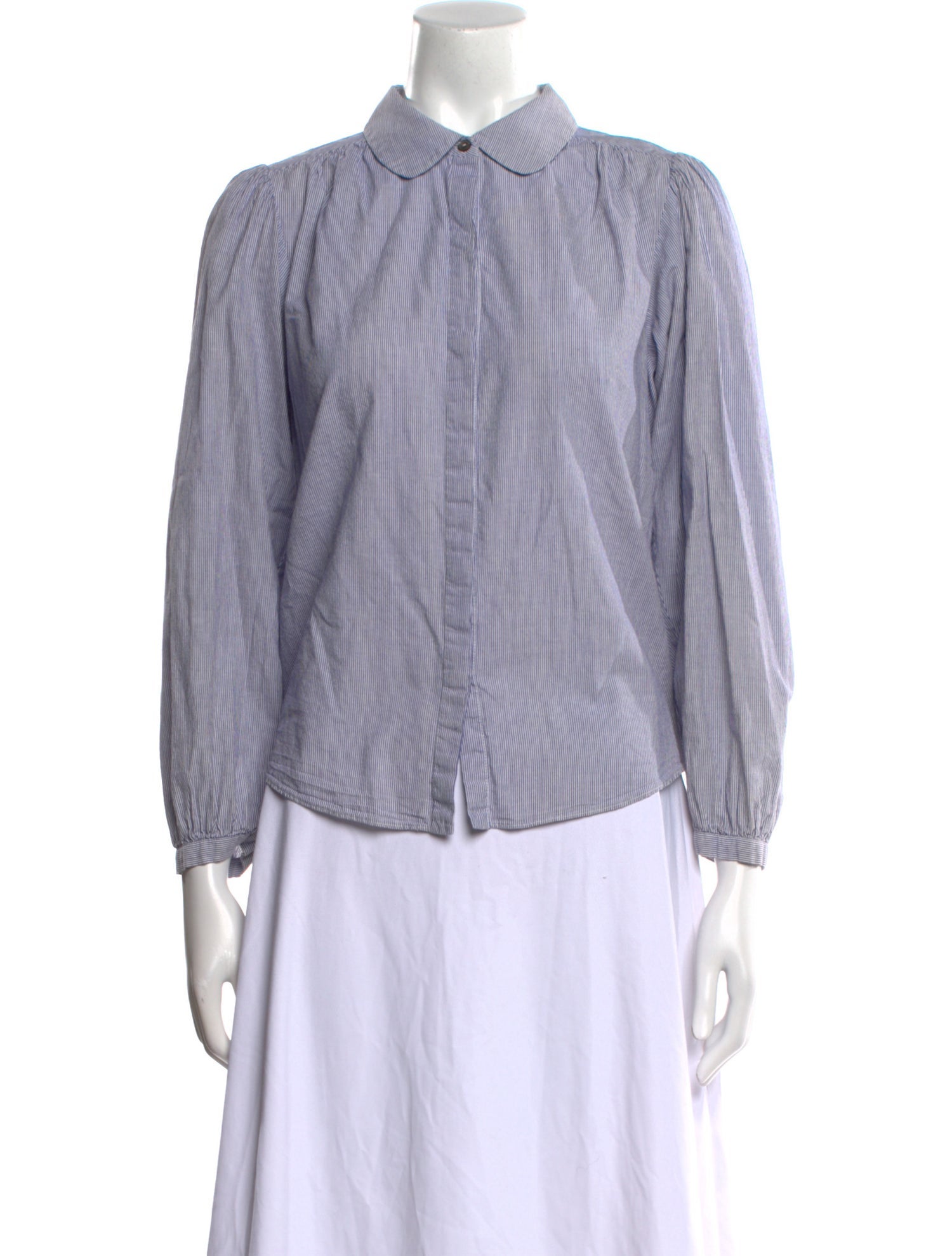 La Vie Rebecca Taylor Striped Three-Quarter Sleeve Button-Up Top w/ Tags