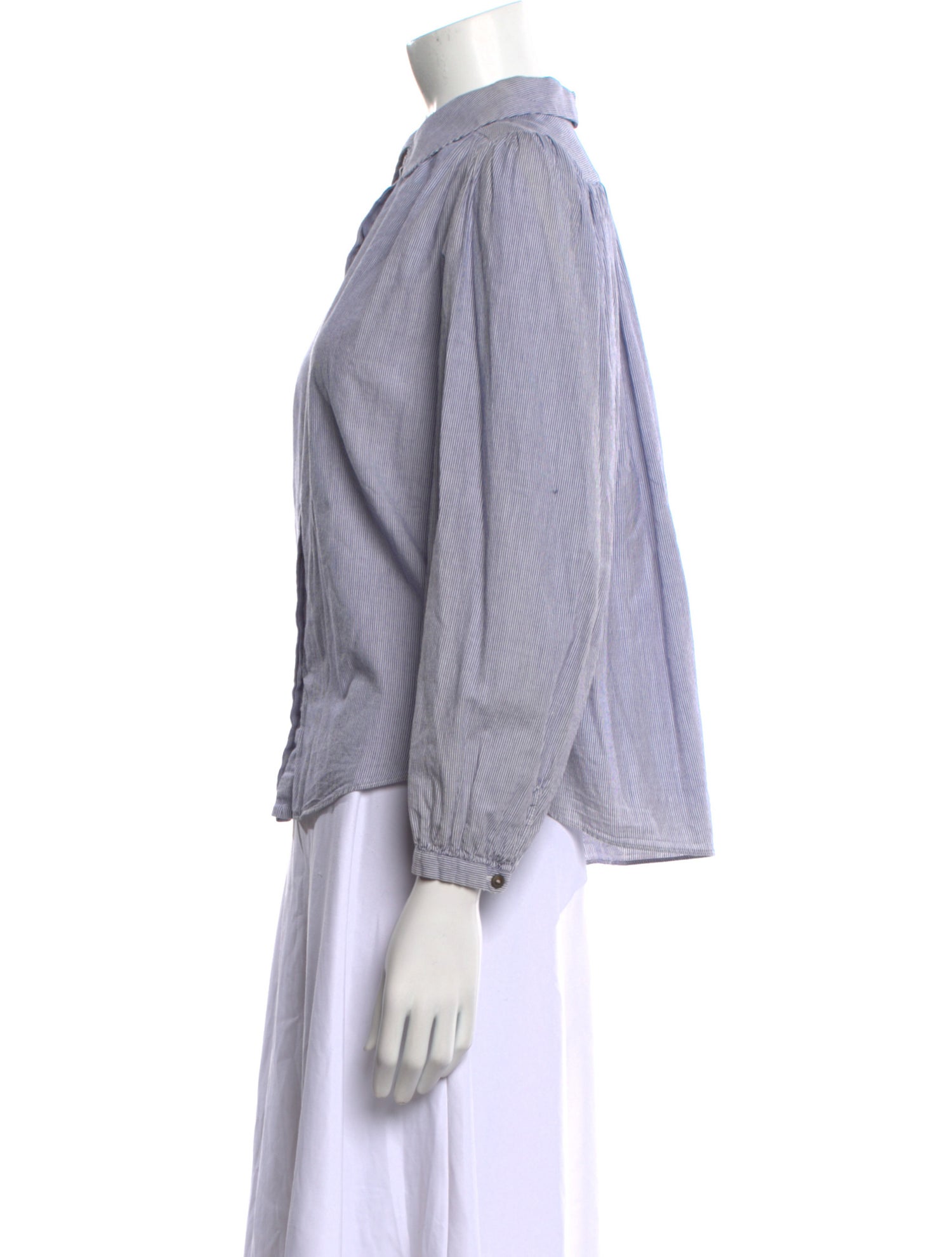 La Vie Rebecca Taylor Striped Three-Quarter Sleeve Button-Up Top w/ Tags