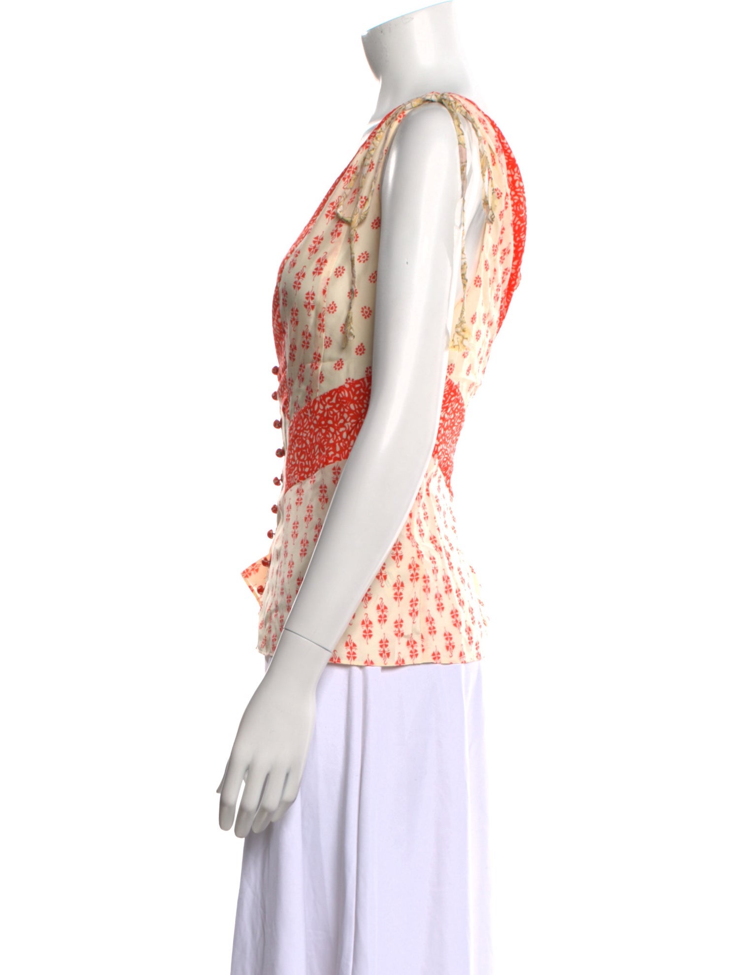 Rebecca Taylor Silk Printed Button-Up Top w/ Tags