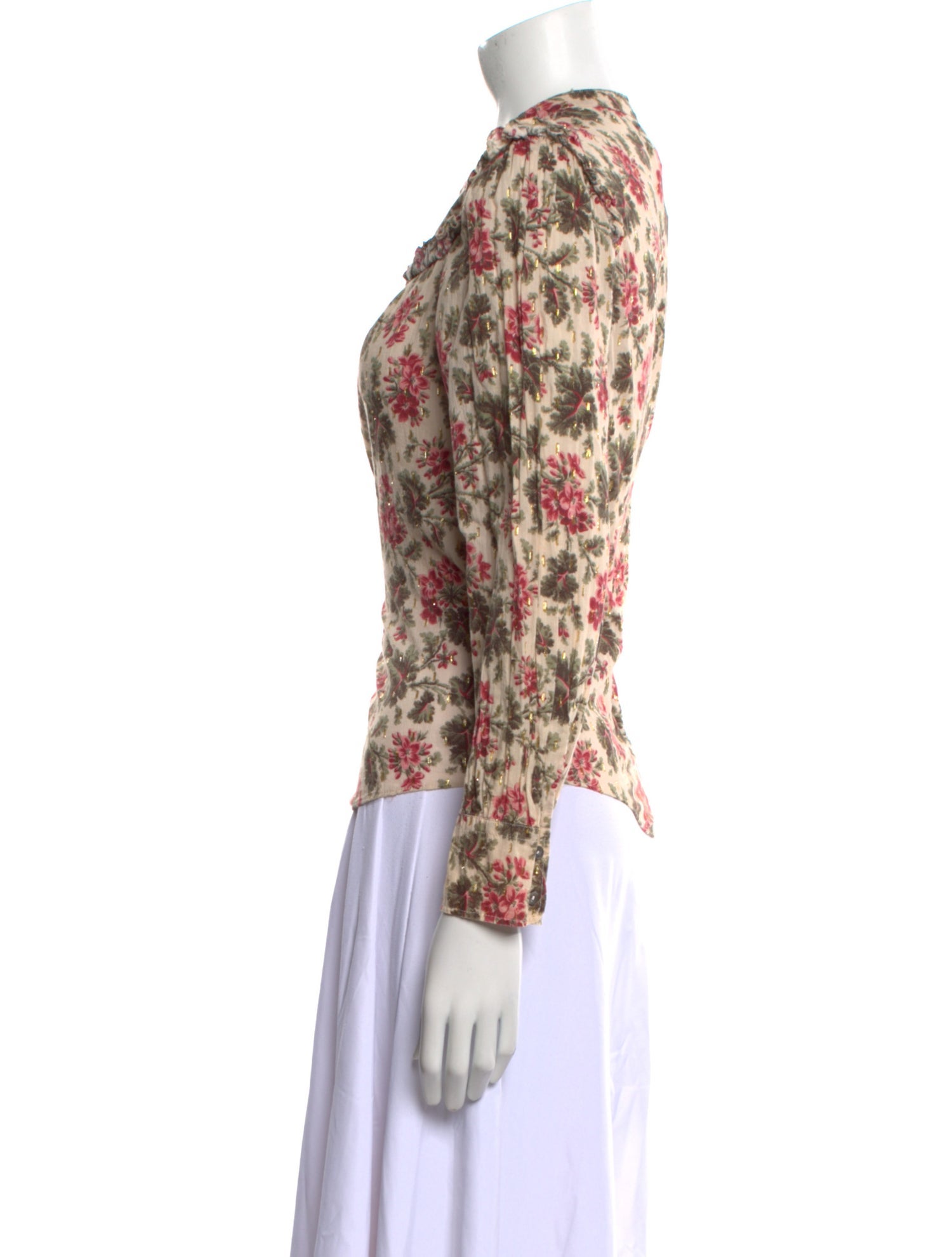 La Vie Rebecca Taylor Floral Print Mock Neck Blouse w/ Tags