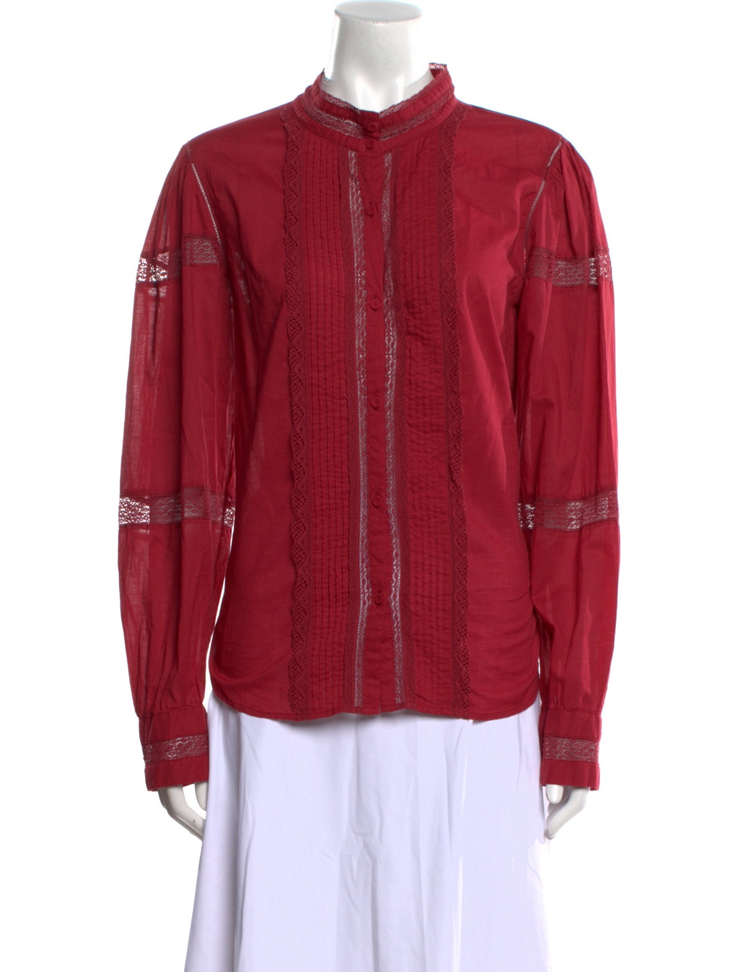 La Vie Rebecca Taylor Mock Neck Long Sleeve Button-Up Top w/ Tags