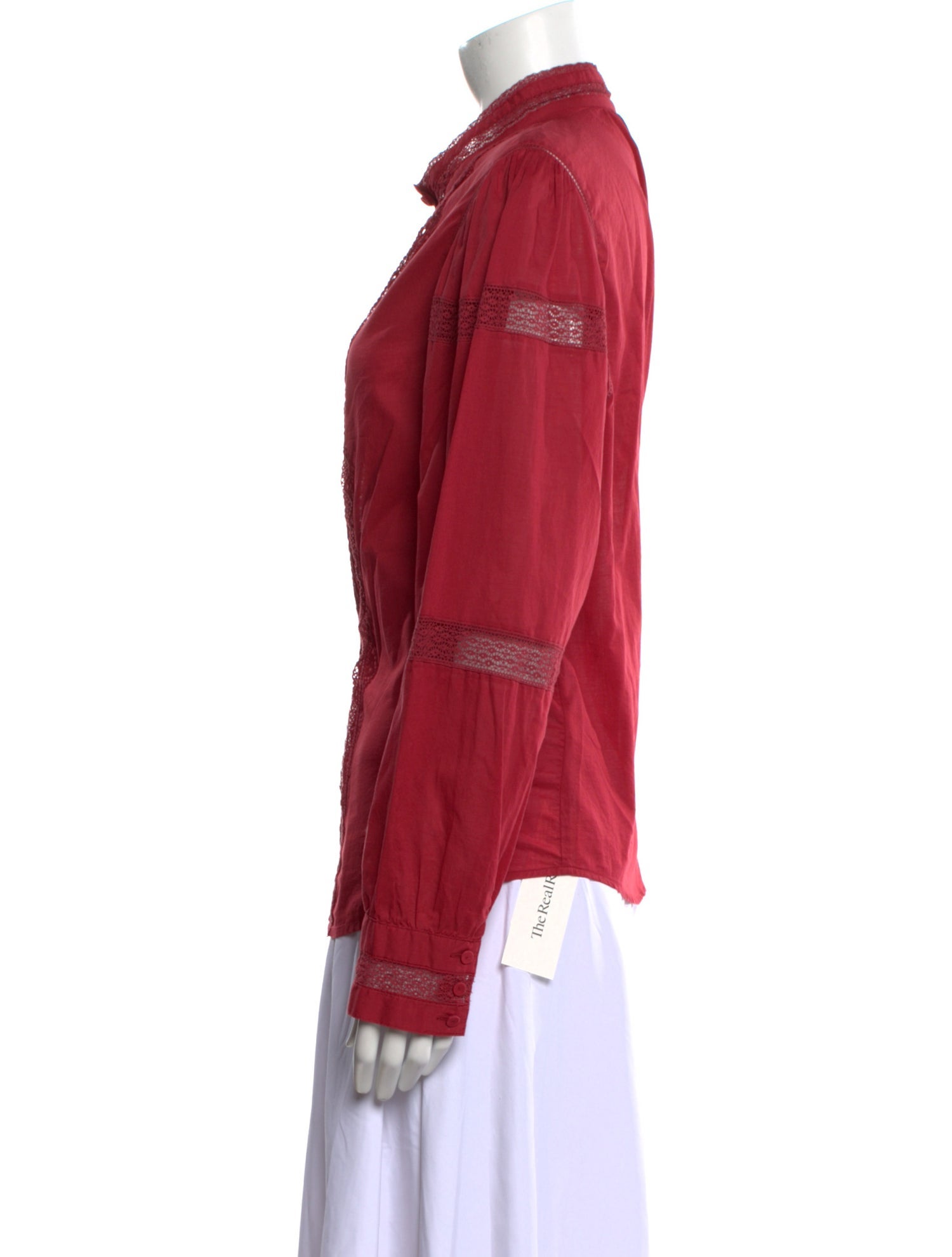 La Vie Rebecca Taylor Mock Neck Long Sleeve Button-Up Top w/ Tags