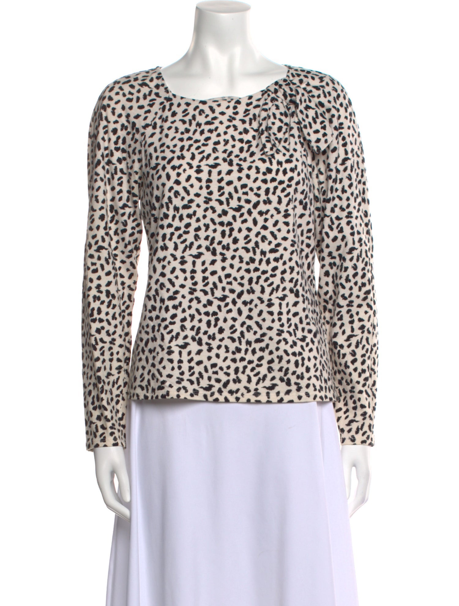 La Vie Rebecca Taylor Animal Print Scoop Neck Sweatshirt