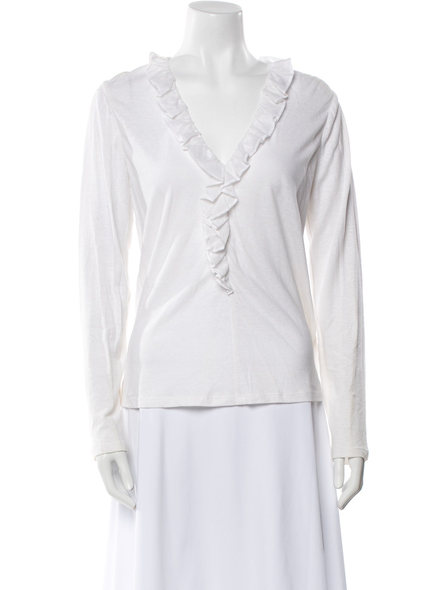 La Vie Rebecca Taylor V-Neck Long Sleeve Blouse