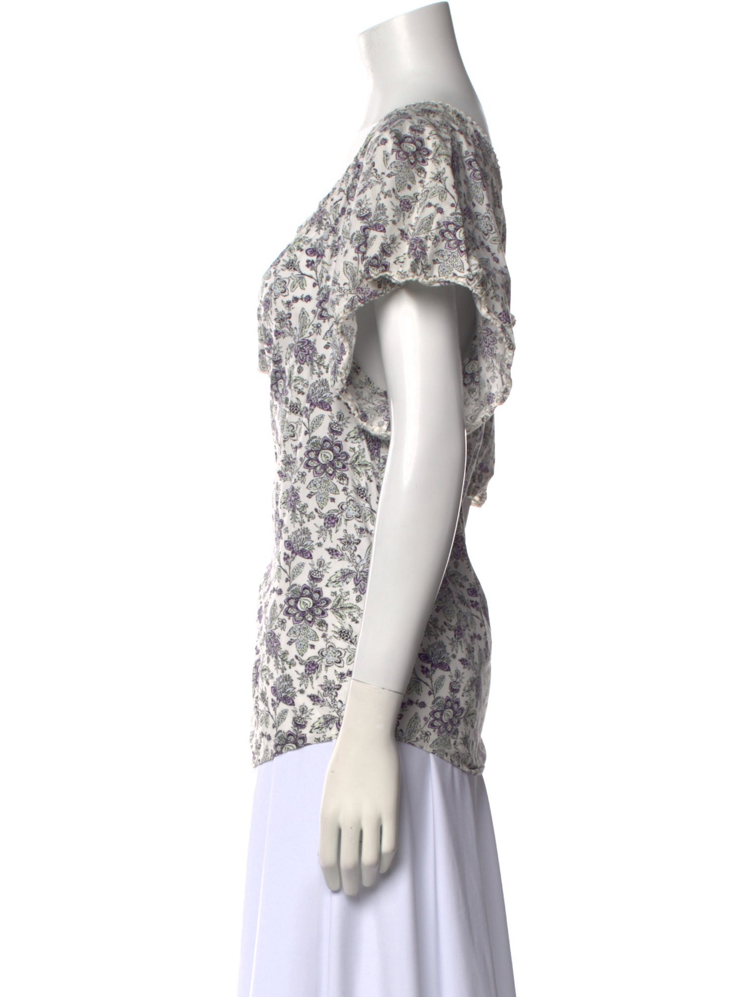 La Vie Rebecca Taylor Floral Print Scoop Neck T-Shirt w/ Tags