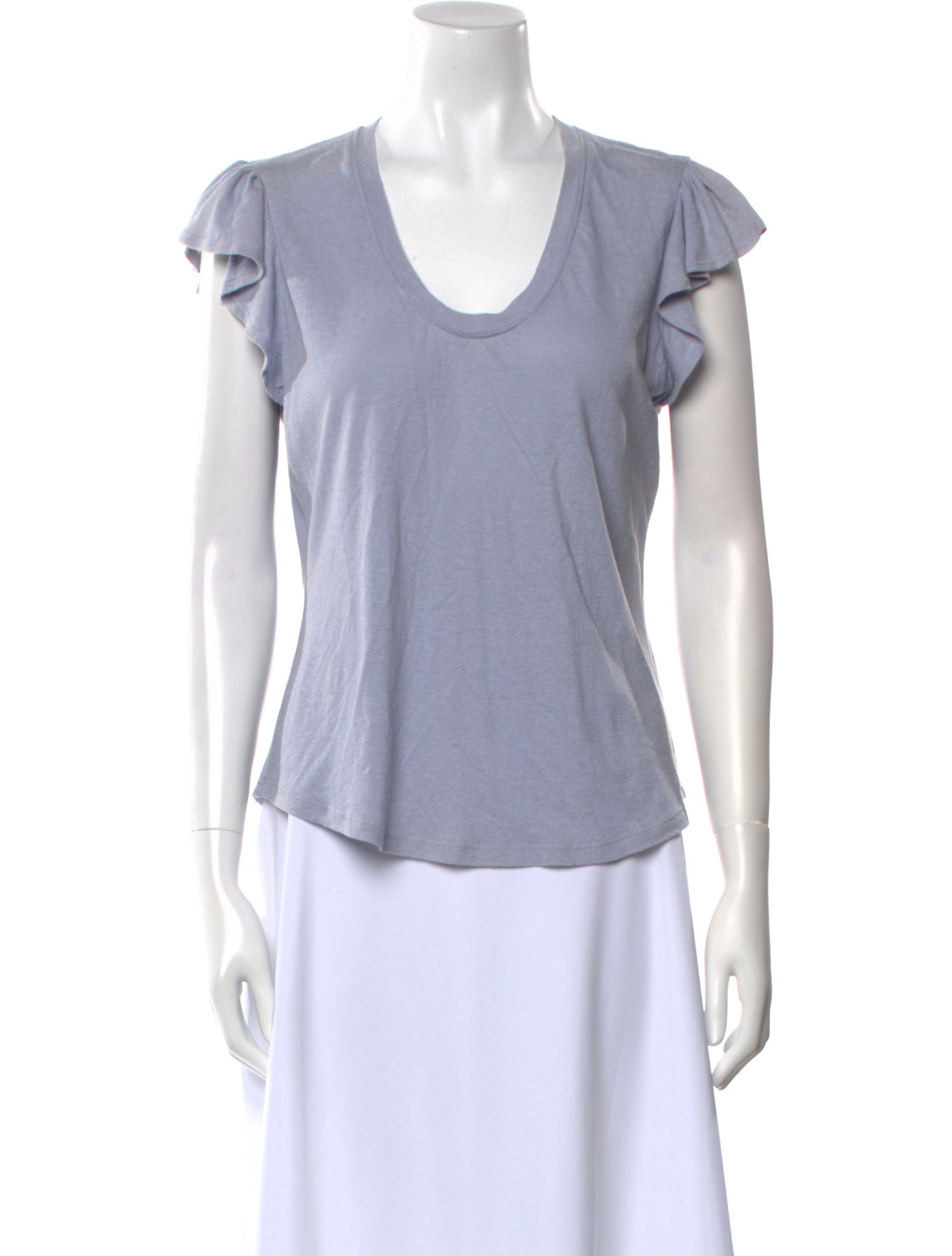 La Vie Rebecca Taylor Linen Scoop Neck T-Shirt