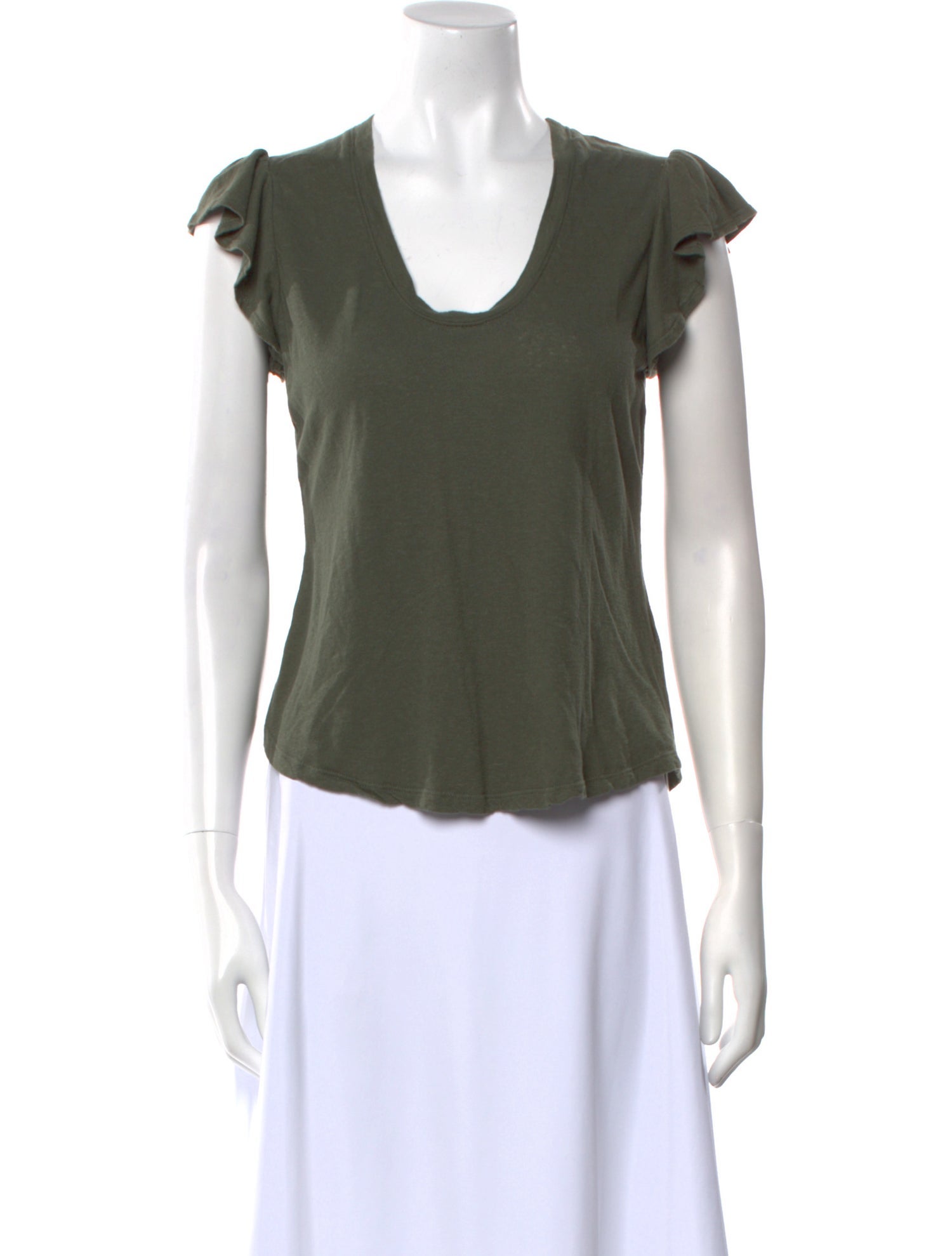 La Vie Rebecca Taylor Linen Scoop Neck T-Shirt