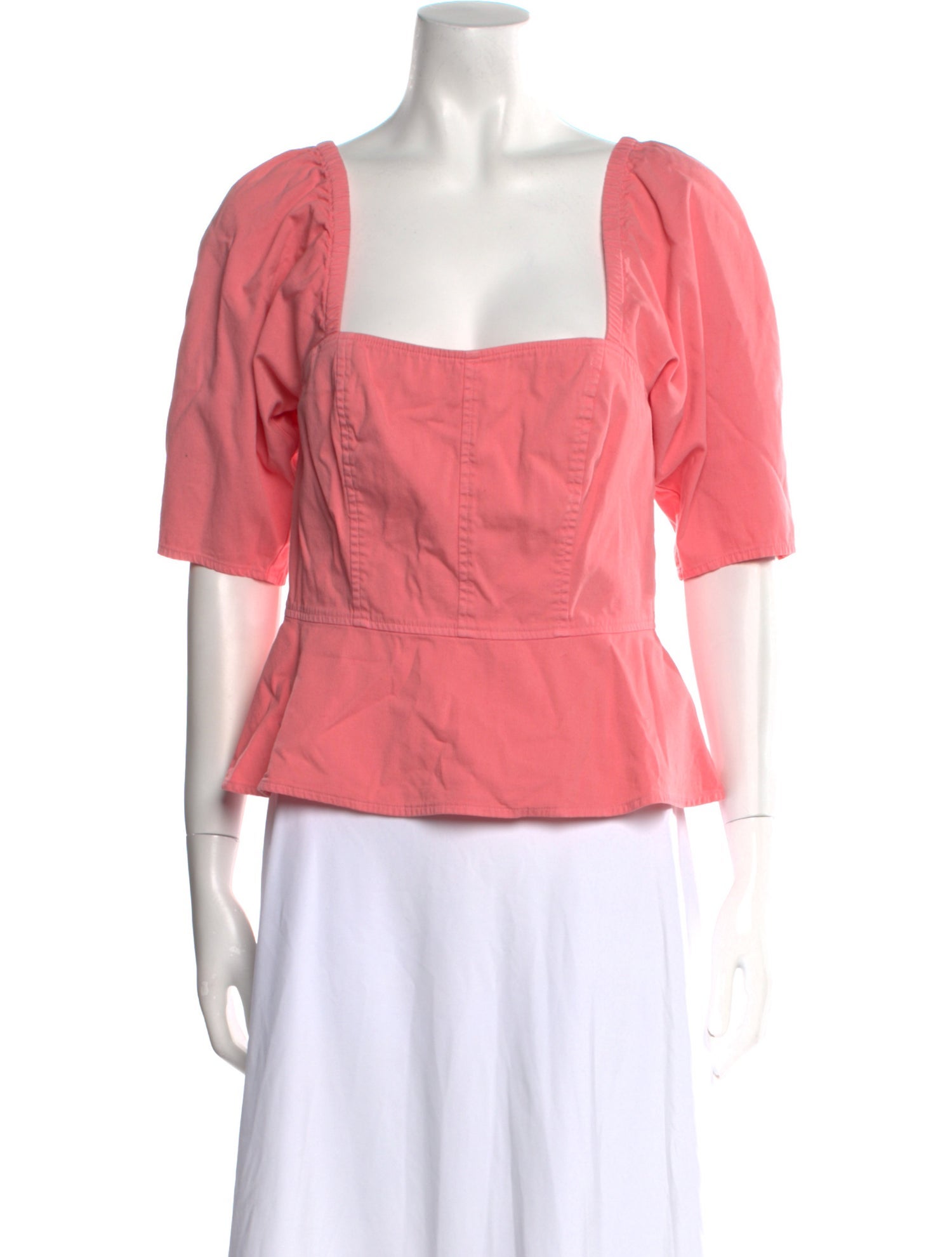 La Vie Rebecca Taylor Square Neckline Three-Quarter Sleeve Blouse