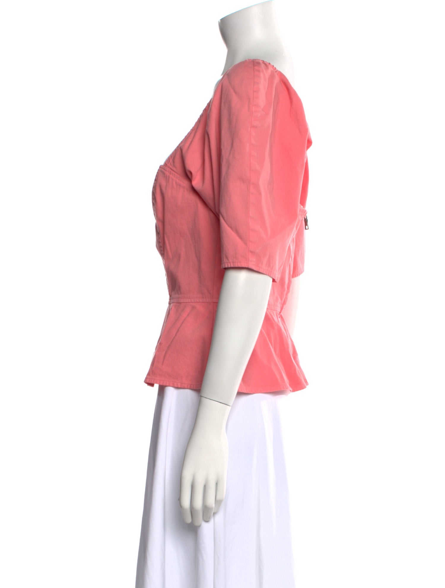 La Vie Rebecca Taylor Square Neckline Three-Quarter Sleeve Blouse