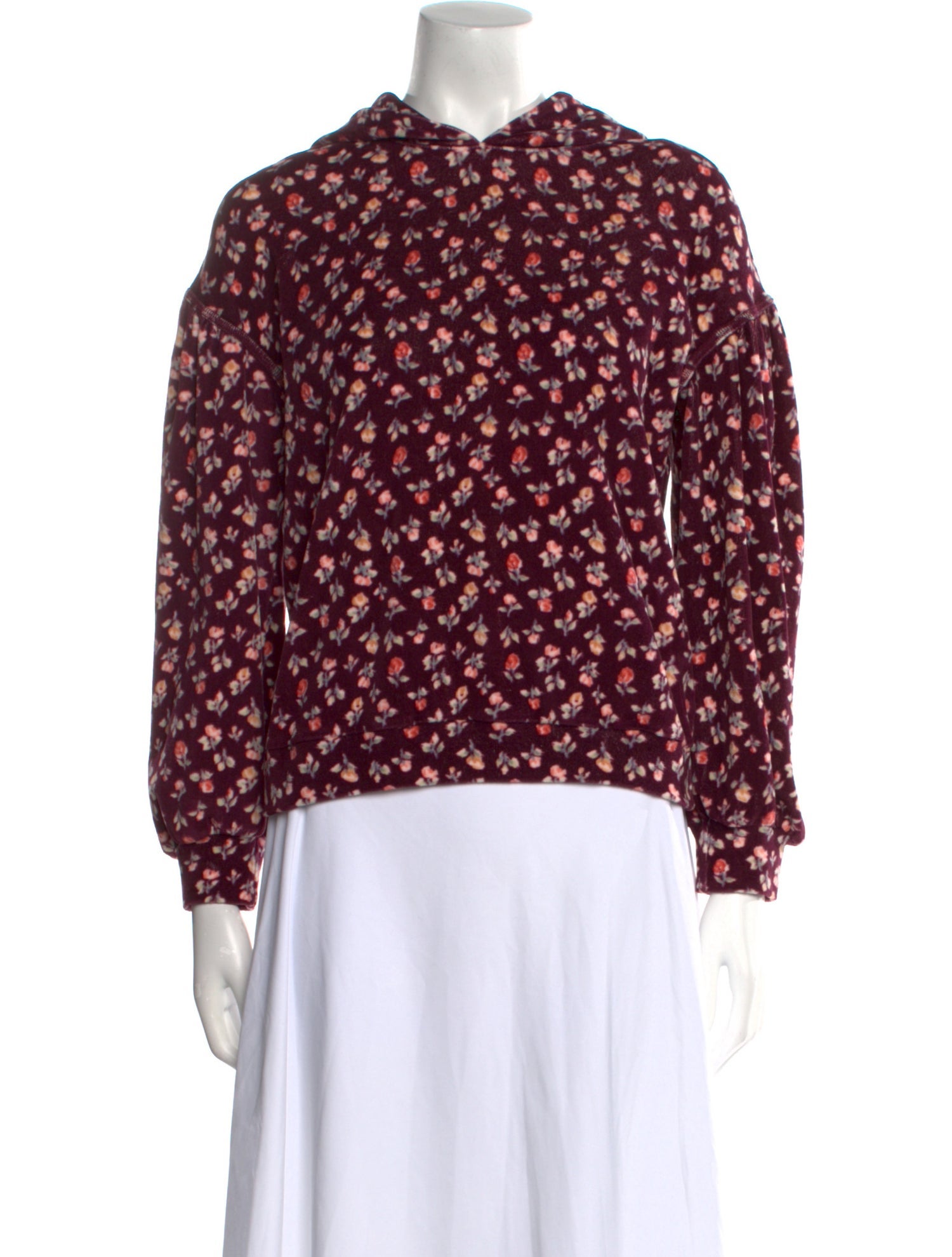 La Vie Rebecca Taylor Floral Print Mock Neck Blouse