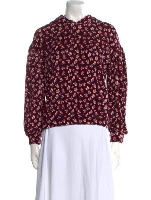 La Vie Rebecca Taylor Floral Print Mock Neck Blouse