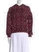 La Vie Rebecca Taylor Floral Print Mock Neck Blouse