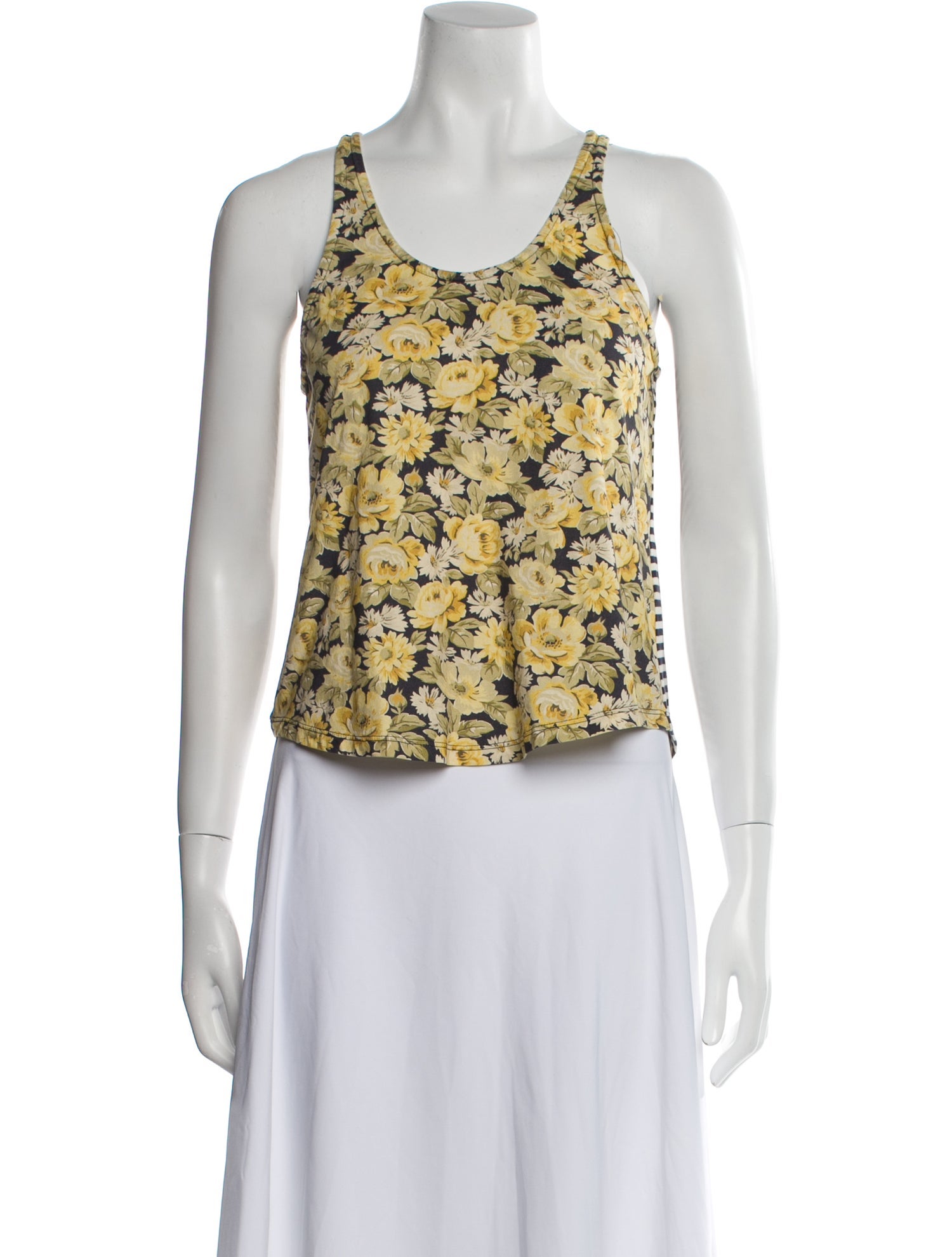 La Vie Rebecca Taylor Floral Print Scoop Neck Crop Top