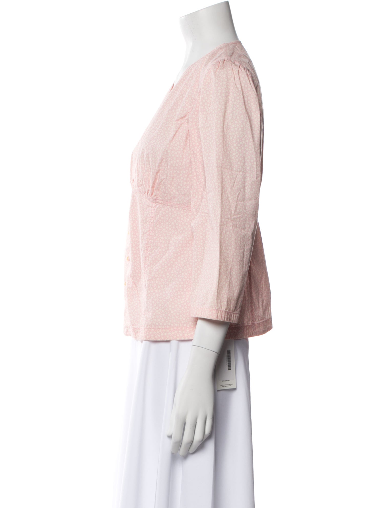 La Vie Rebecca Taylor V-Neck Three-Quarter Sleeve Blouse