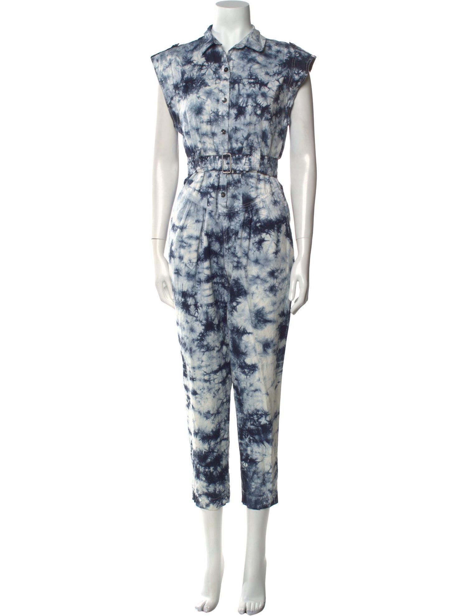 La Vie Rebecca Taylor Tie-Dye Print V-Neck Jumpsuit