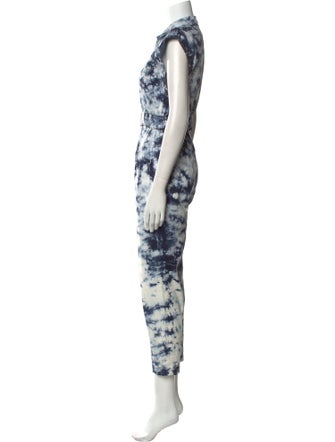 La Vie Rebecca Taylor Tie-Dye Print V-Neck Jumpsuit
