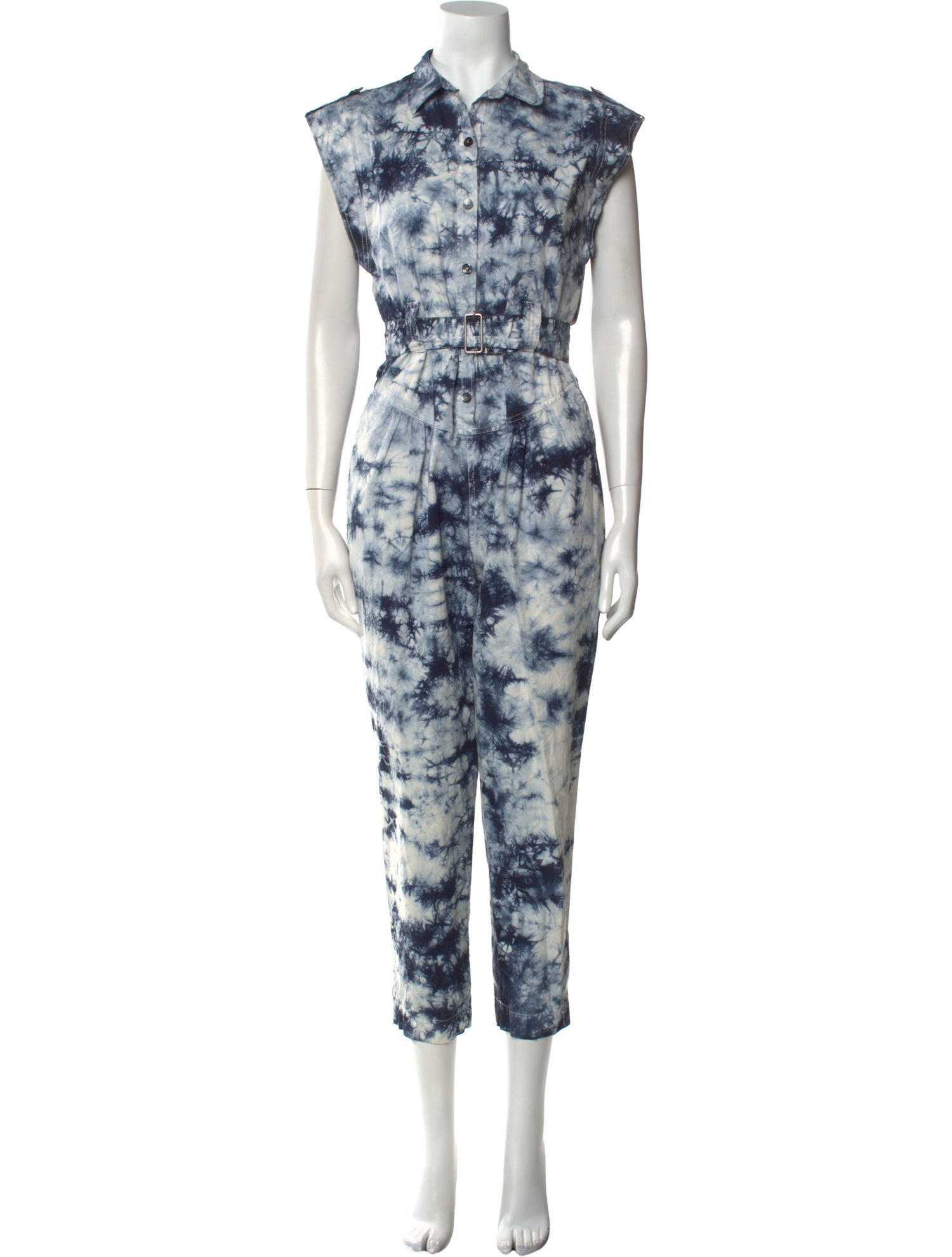 La Vie Rebecca Taylor Tie-Dye Print V-Neck Jumpsuit