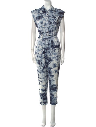 La Vie Rebecca Taylor Tie-Dye Print V-Neck Jumpsuit