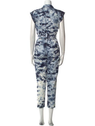 La Vie Rebecca Taylor Tie-Dye Print V-Neck Jumpsuit