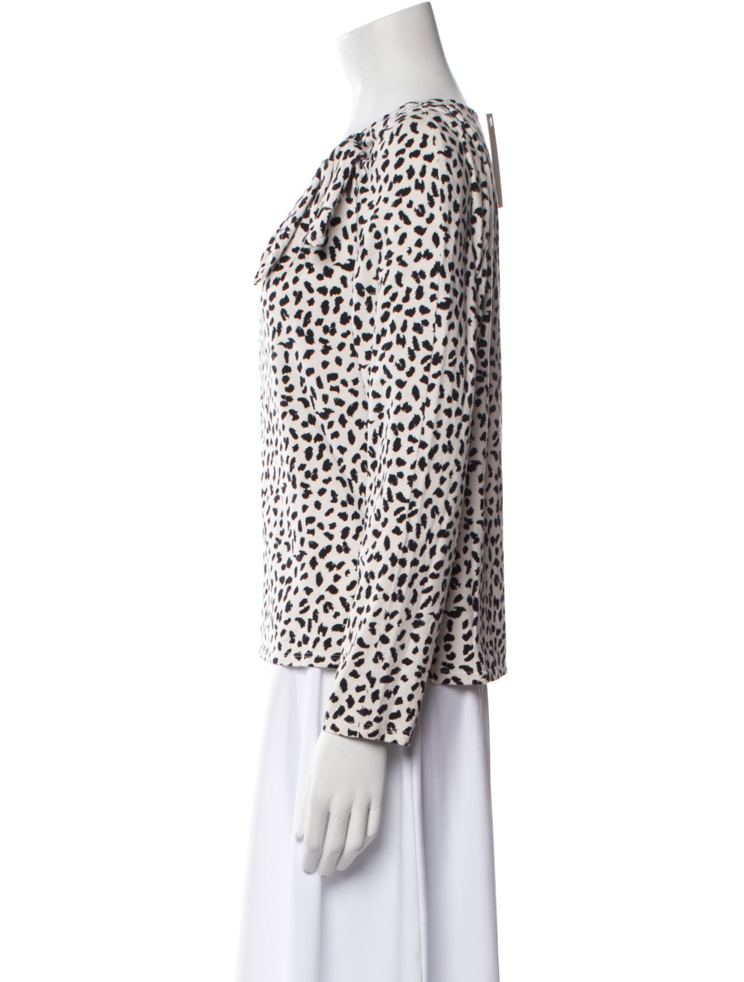 La Vie Rebecca Taylor Animal Print Bateau Neckline Blouse w/ Tags