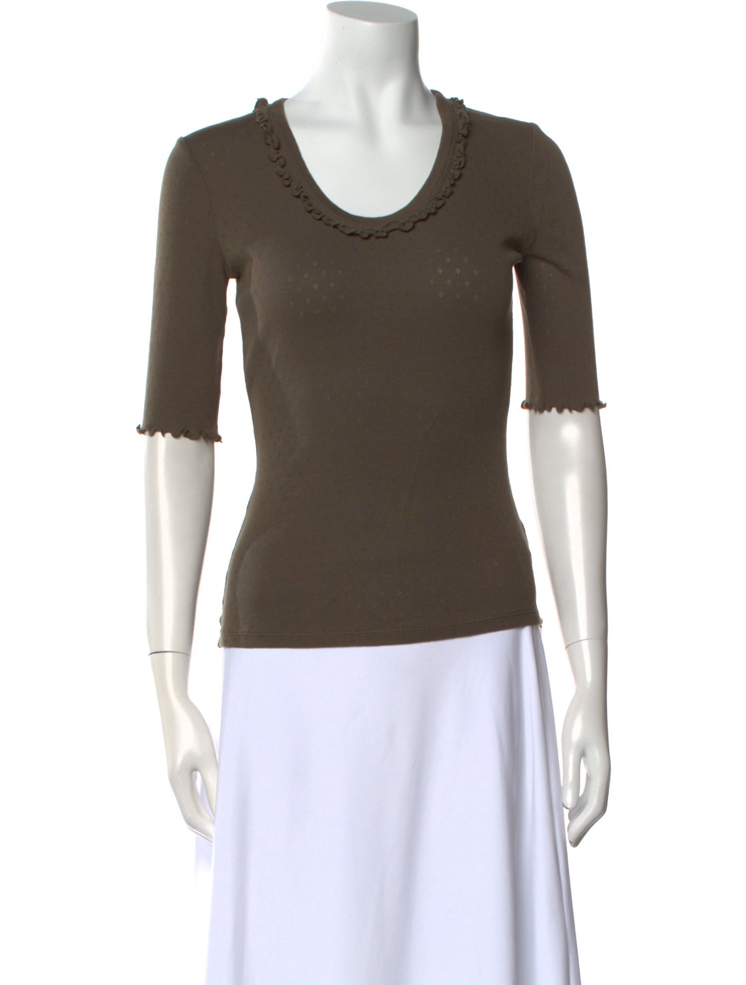 La Vie Rebecca Taylor Scoop Neck Short Sleeve T-Shirt