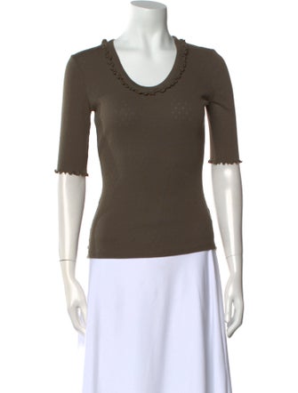 La Vie Rebecca Taylor Scoop Neck Short Sleeve T-Shirt