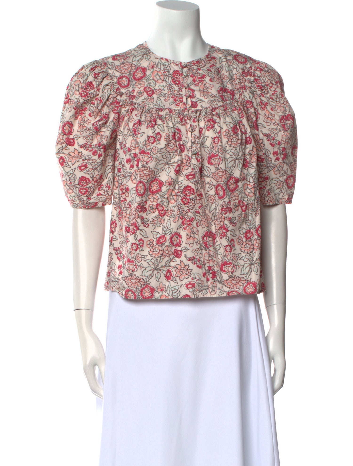 La Vie Rebecca Taylor Floral Print Crew Neck Crop Top w/ Tags