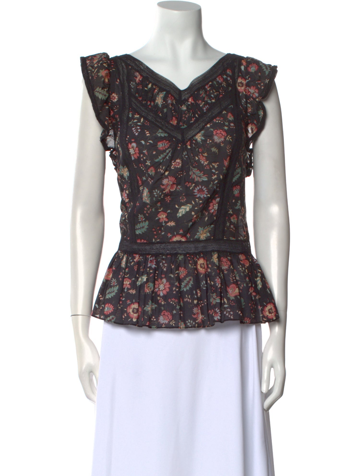 La Vie Rebecca Taylor Floral Print V-Neck Blouse w/ Tags