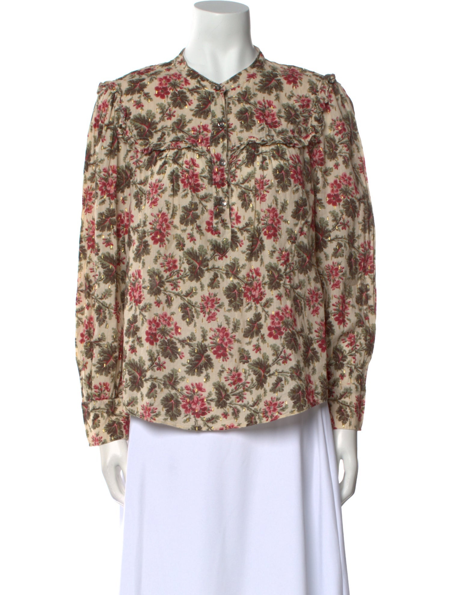La Vie Rebecca Taylor Floral Print Mock Neck Blouse w/ Tags