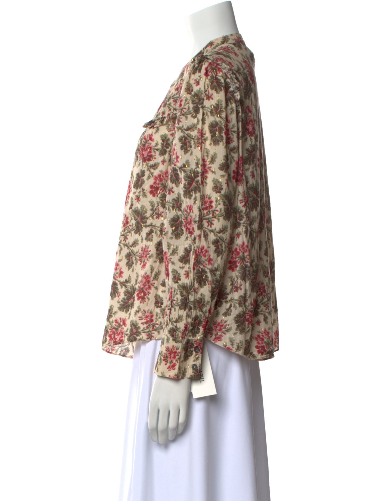 La Vie Rebecca Taylor Floral Print Mock Neck Blouse w/ Tags